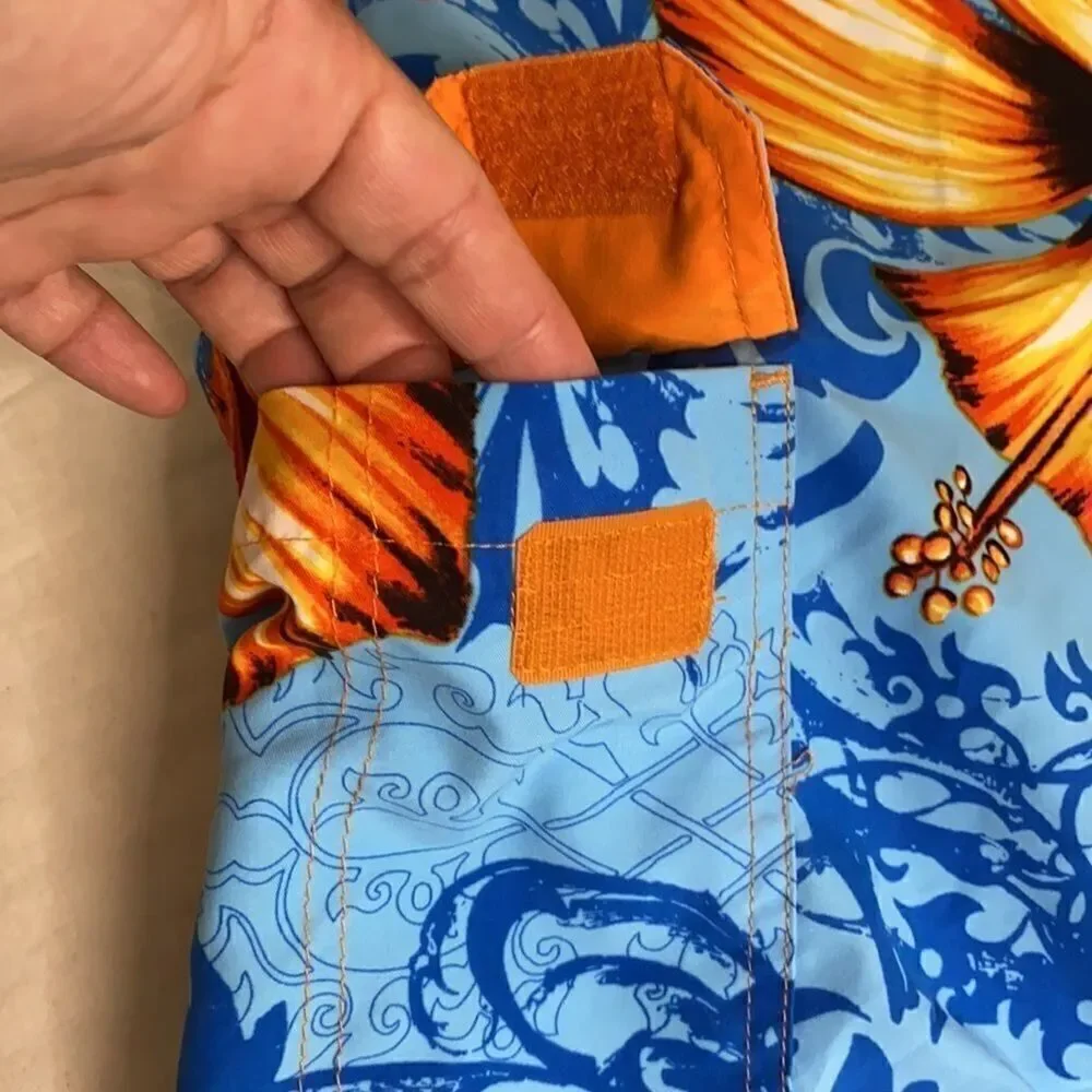 Men's OP Lined Floral Hawaiian Print Board Shorts M